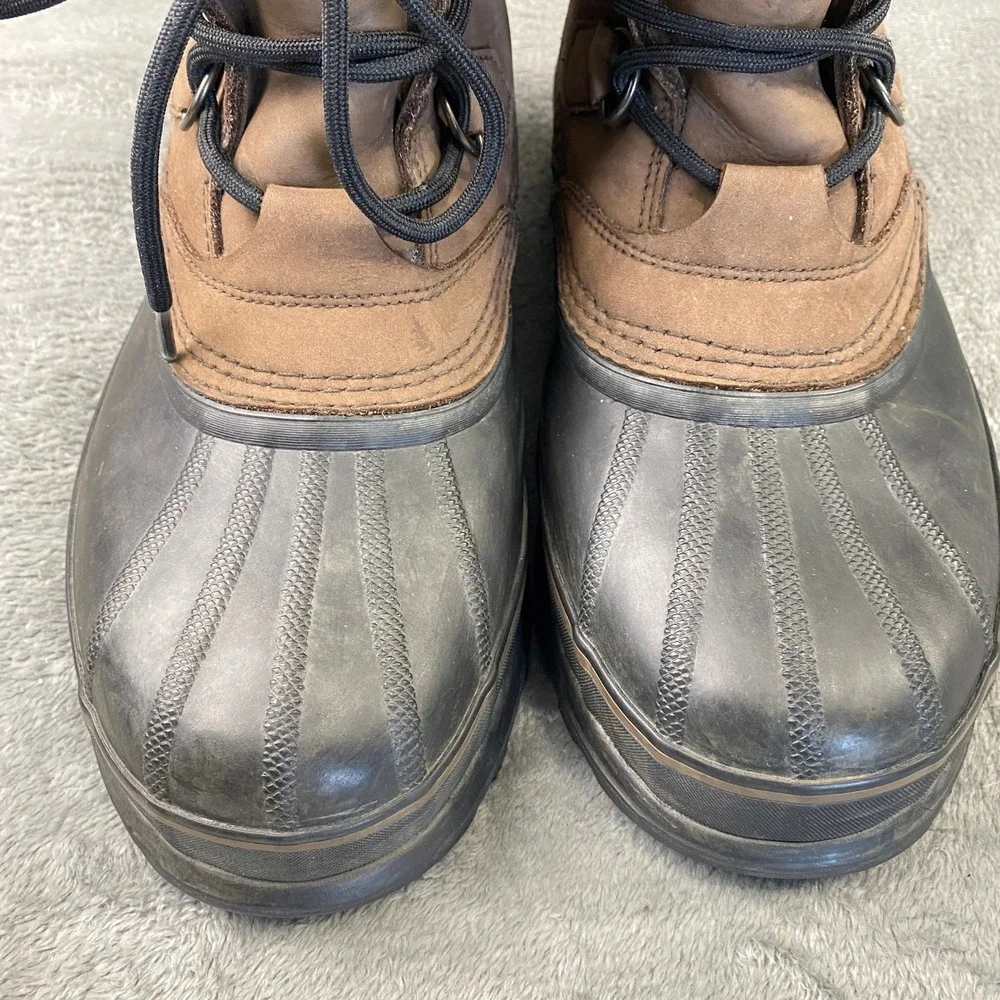 Sorel Caribou II Boots Mens 9 Brown Black NM1000-283 Waterproof Winter Pac Boots